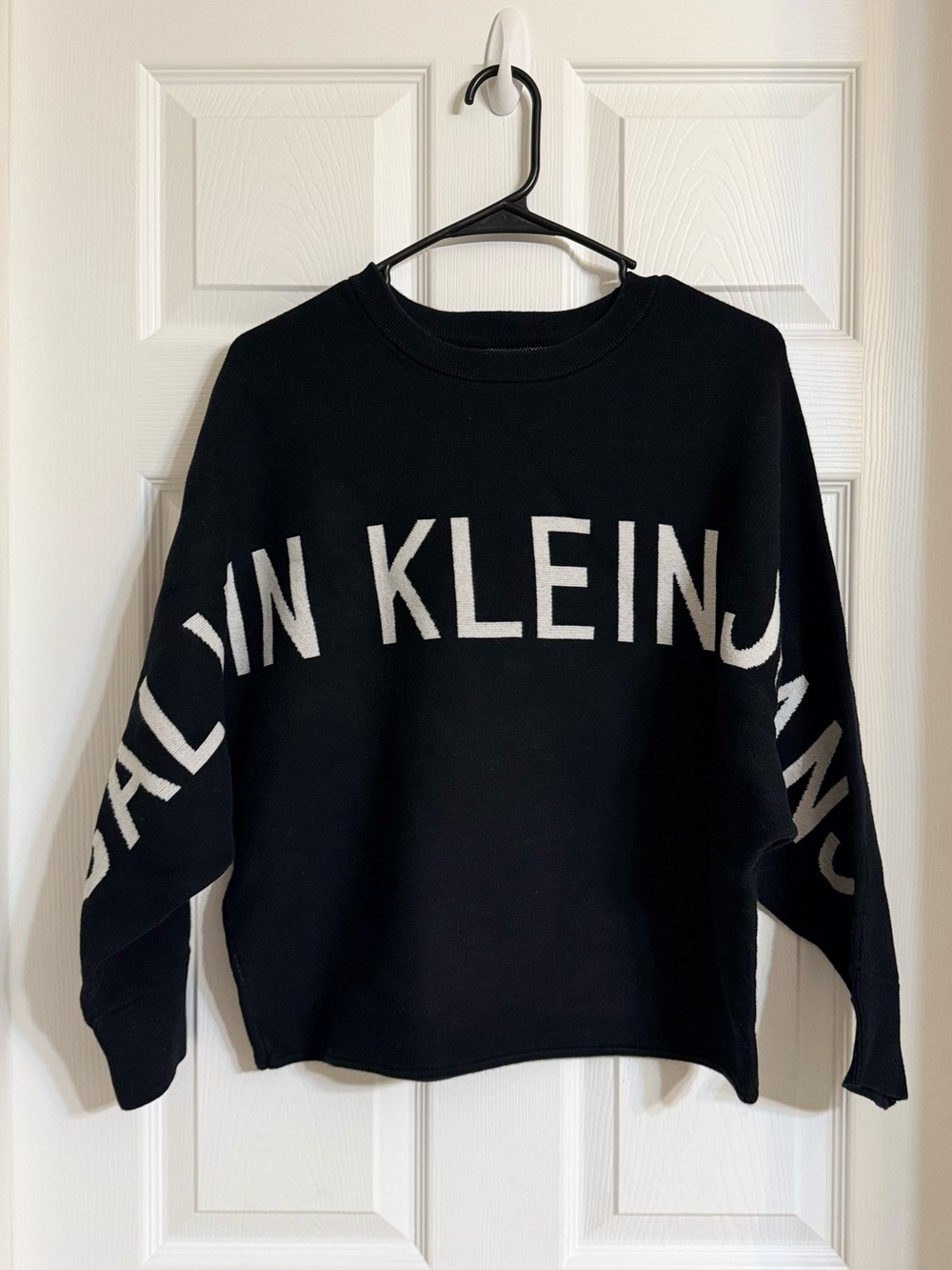 Calvin Klein Jeans Black Crewneck with White Logo